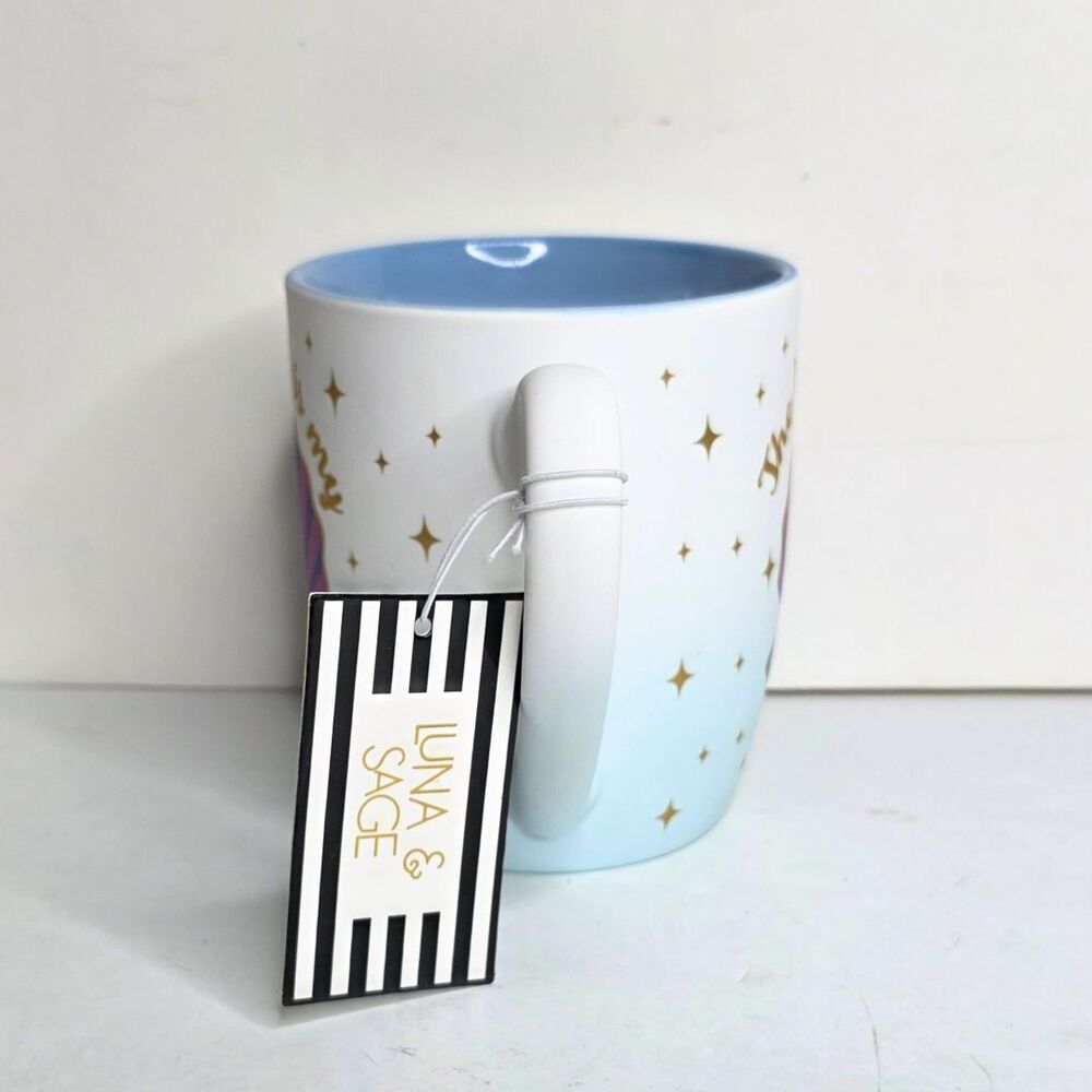 Luna & Sage The World Is My Oyster Sea Shore Shell Blue Summer Beach Mug - NEW - Picture 4 of 6